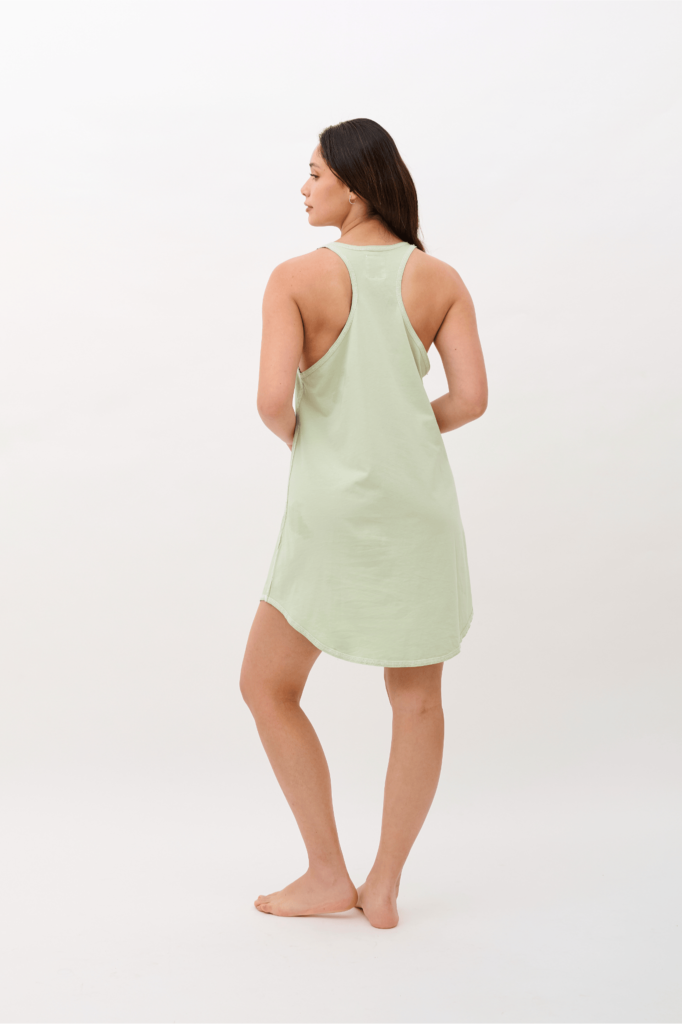 Alessia Sleeveless Sleep dress & Nightgown, 100% Pima Organic Cotton - Light Sage