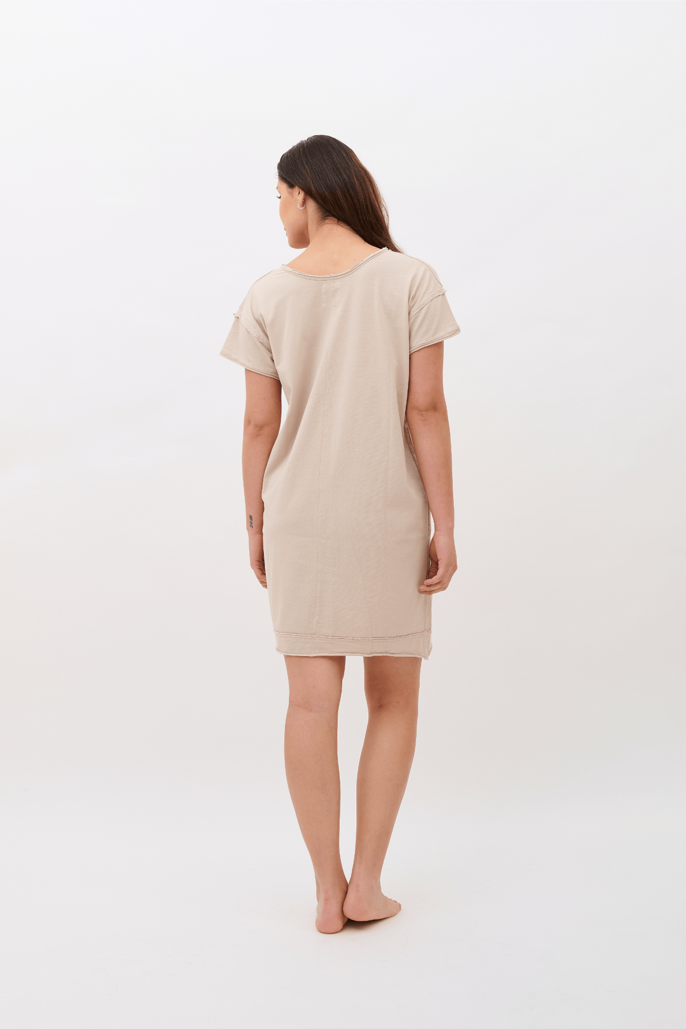 Camila 100% Organic Pima Cotton Nightgown & Sleep Dress - Sand
