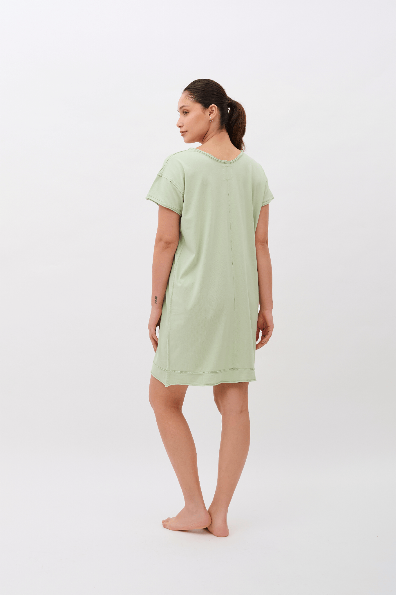 Camila 100% Organic Pima Cotton Nightgown & Sleep Dress - Light Sage