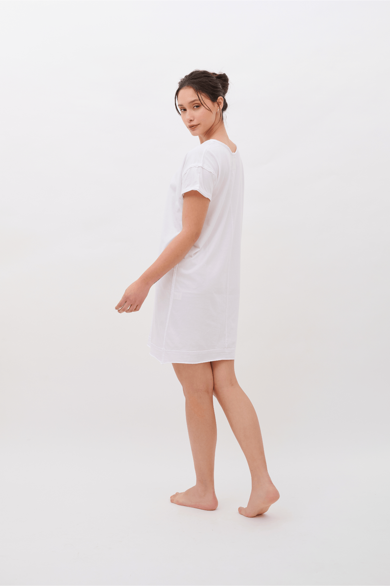 Camila 100% Organic Pima Cotton Nightgown & Sleep Dress - White