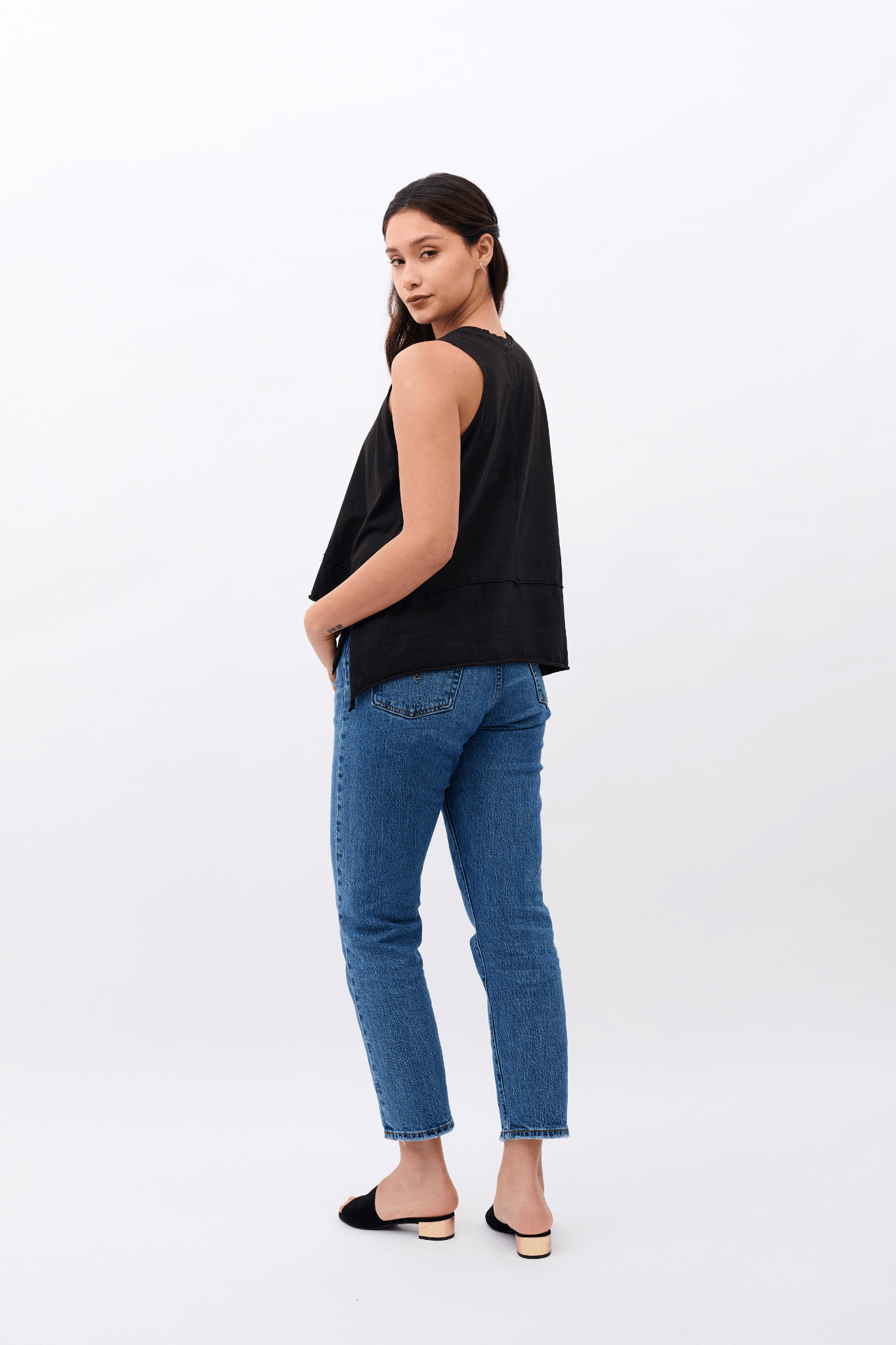 Mariana Tank Top 100% Organic Pima Cotton - Black