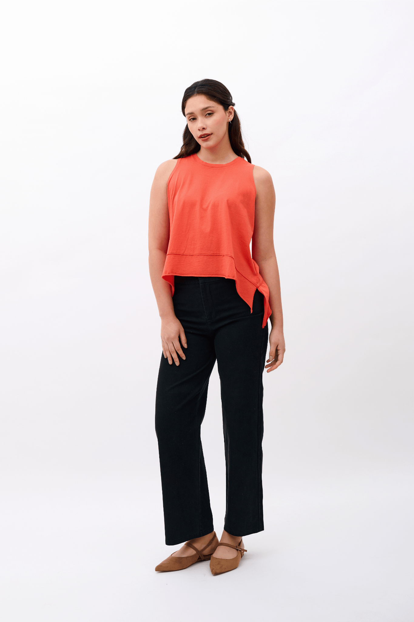 Mariana Tank Top 100% Organic Pima Cotton - Tomato