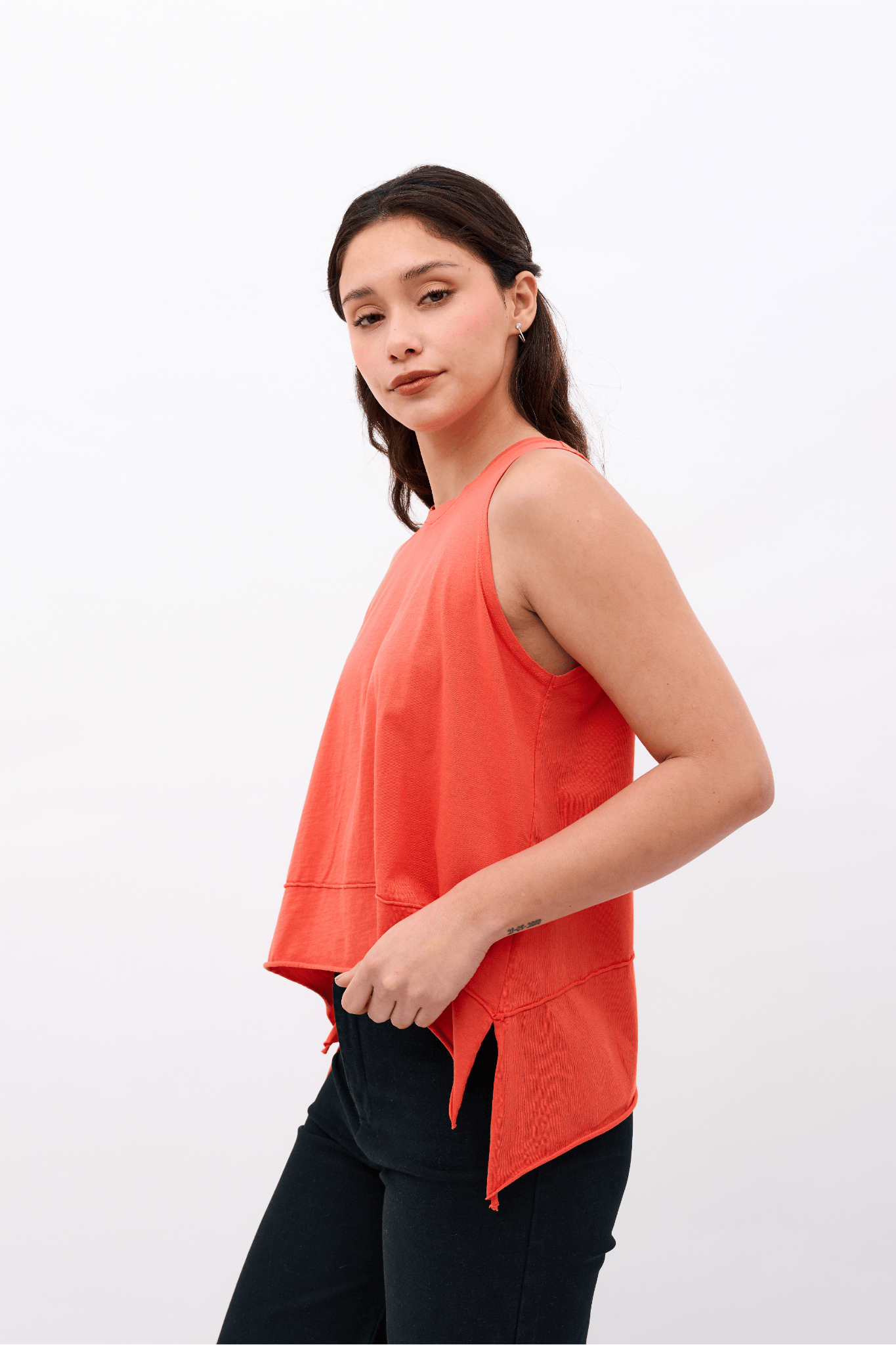 Mariana Tank Top 100% Organic Pima Cotton - Tomato
