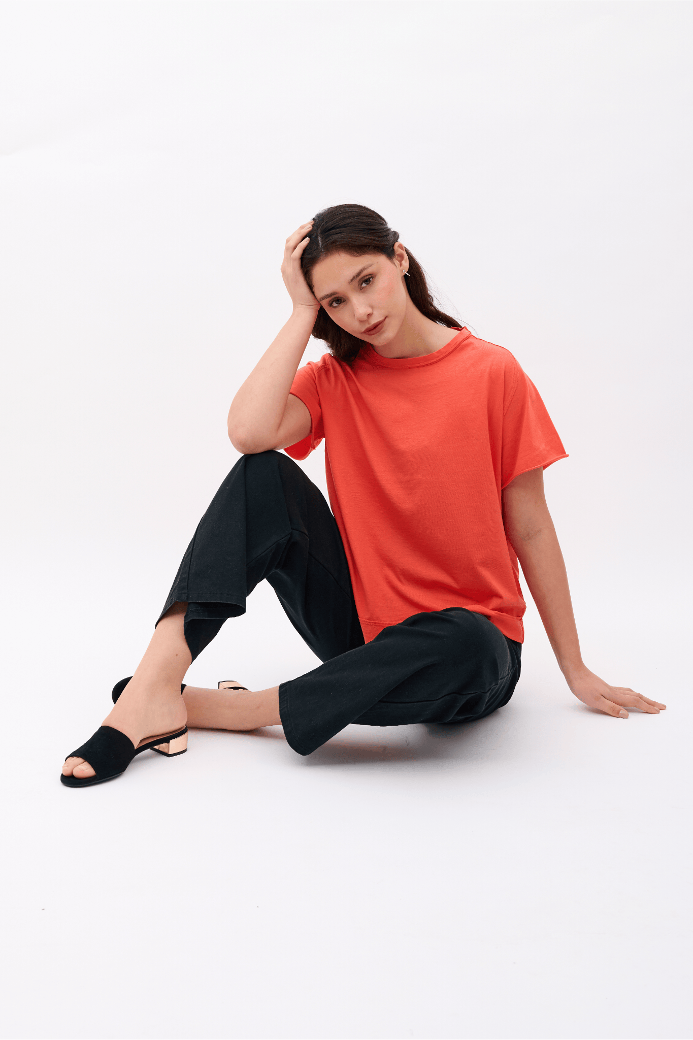 Mia Classic T-shirt 100% Organic Pima Cotton - Tomato