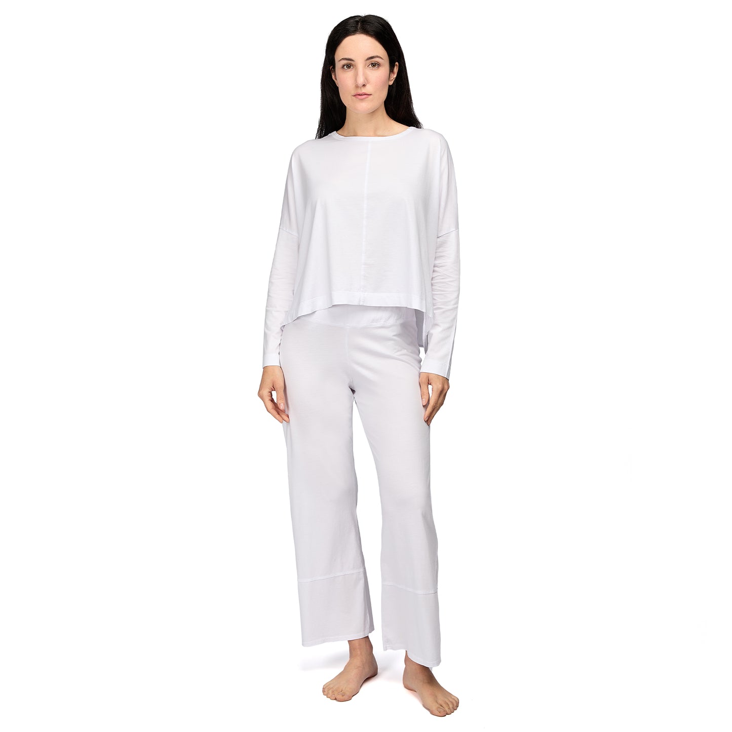 Niki Women's Pajama Set 100% Organic Pima Cotton - White