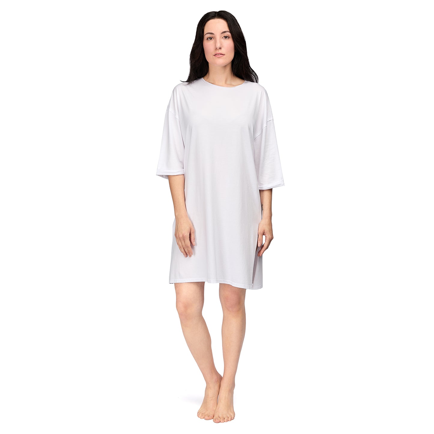 Bianca Women´s 100% Organic Pima Cotton Oversized T-Shirt Nightgown - White