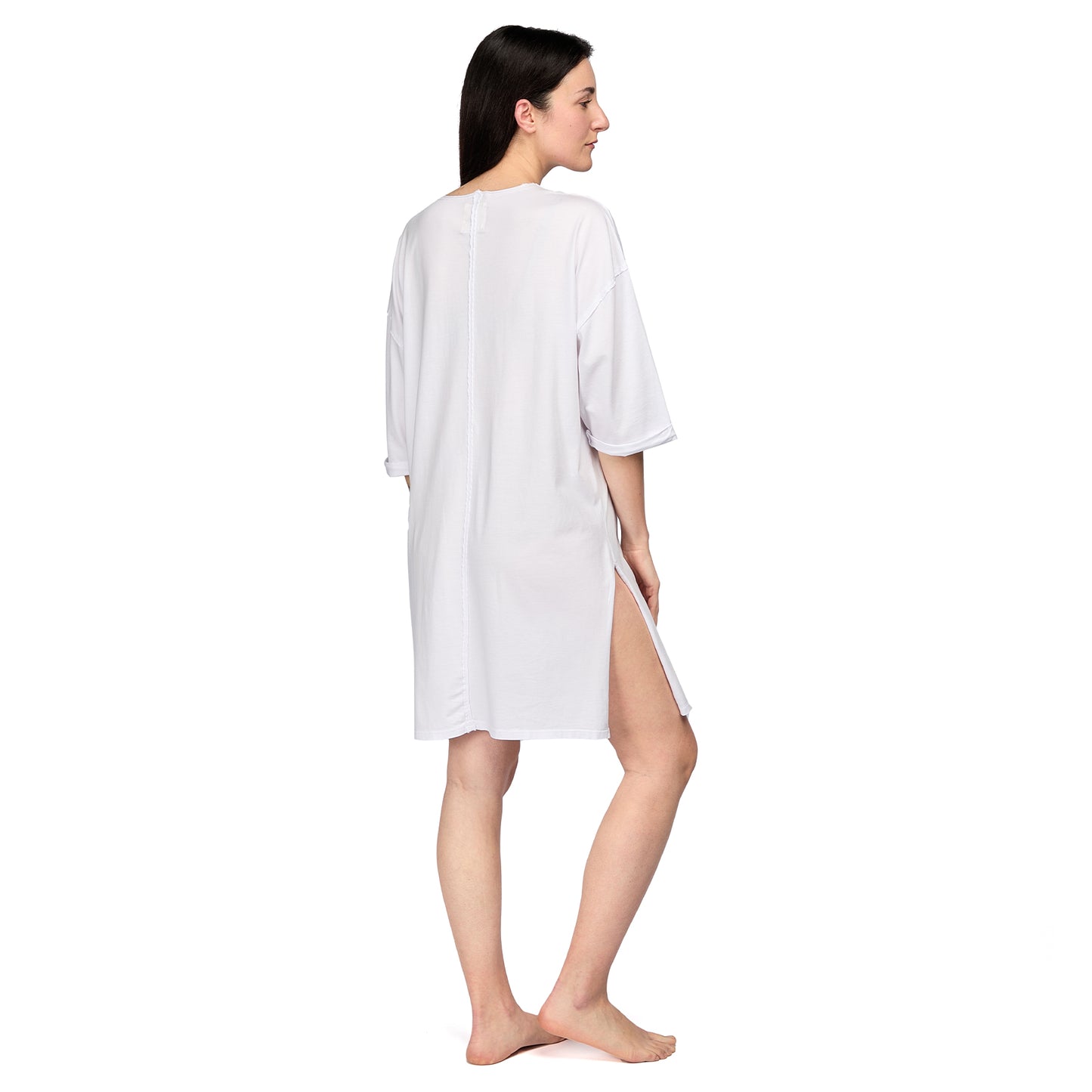 Bianca Women´s 100% Organic Pima Cotton Oversized T-Shirt Nightgown - White