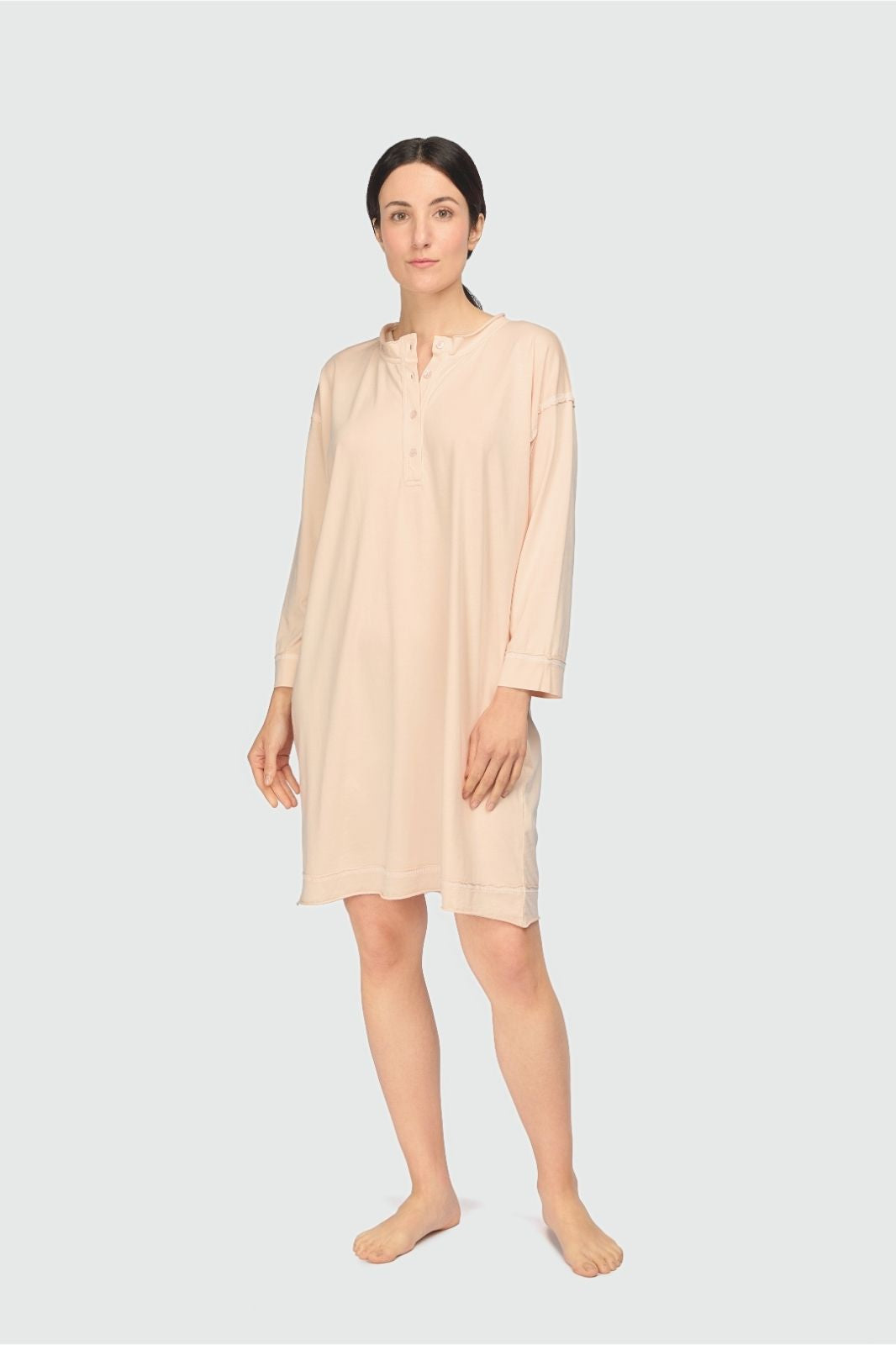 Vera Women's 100% Organic Peruvian Pima Cotton Nightgown - Cloud Pink