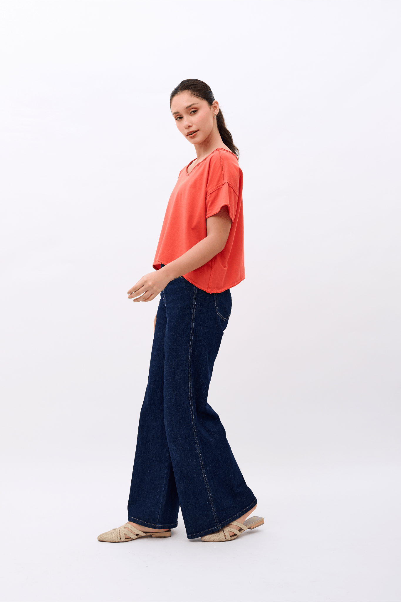 Andrea T-shirt 100% Organic Pima Cotton - Tomato