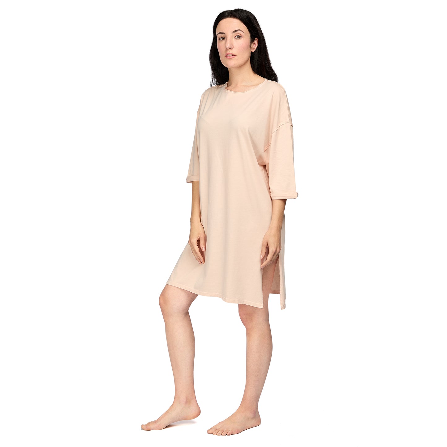 Bianca Women´s 100% Organic Pima Cotton Oversized T-Shirt Nightgown - Cloud Pink