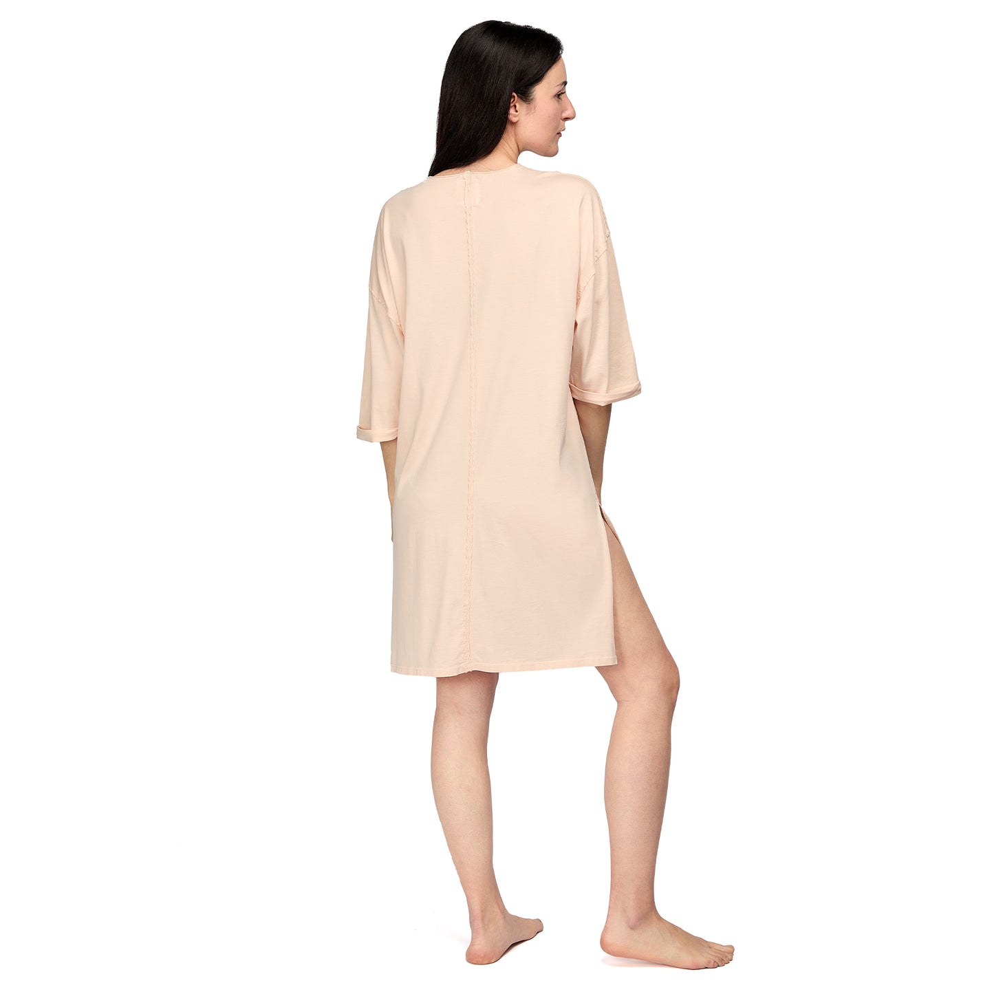 Bianca Women´s 100% Organic Pima Cotton Oversized T-Shirt Nightgown - Cloud Pink