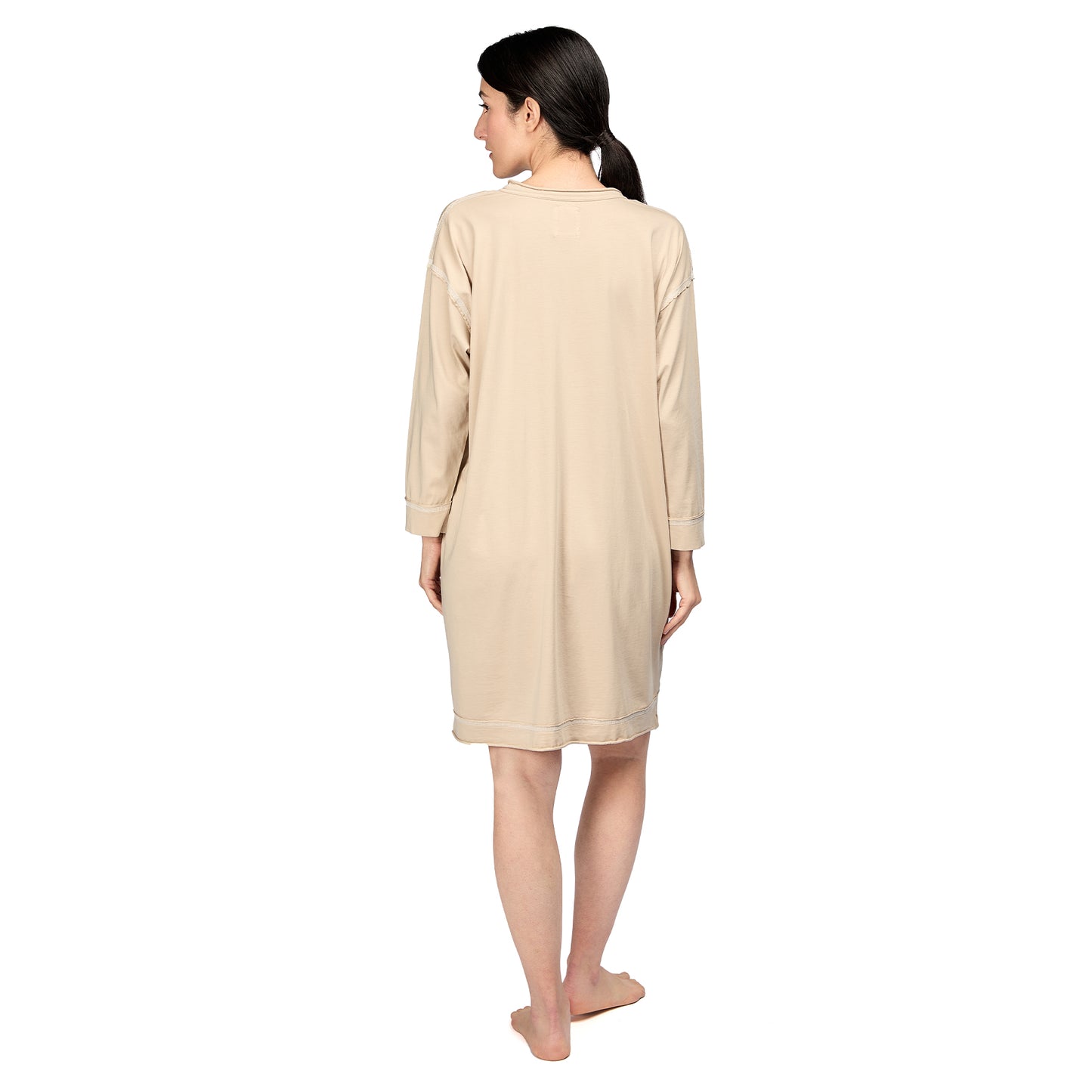 Vera Women's 100% Organic Peruvian Pima Cotton Nightgown - Sand