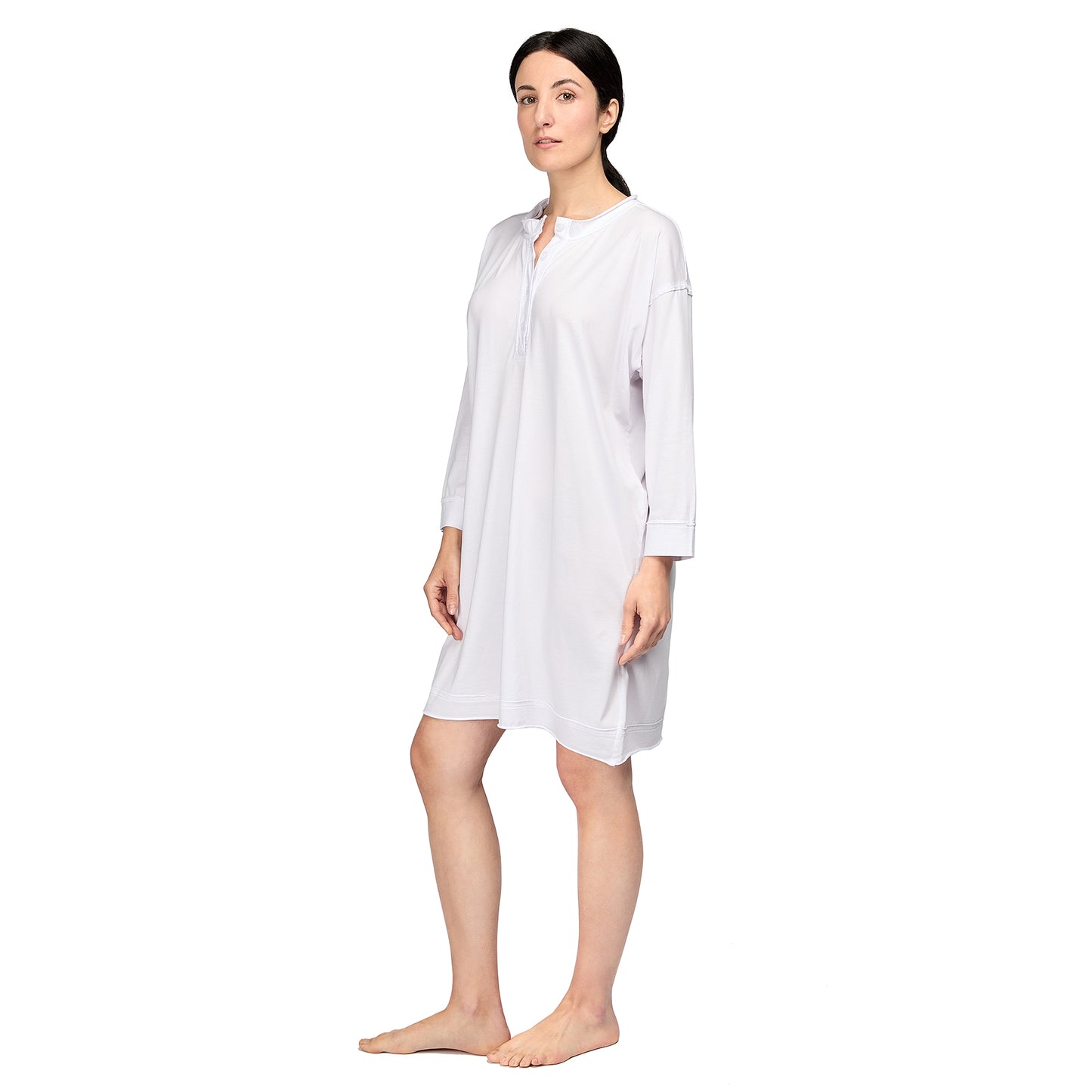 Vera Women's 100% Organic Peruvian Pima Cotton Nightgown - White