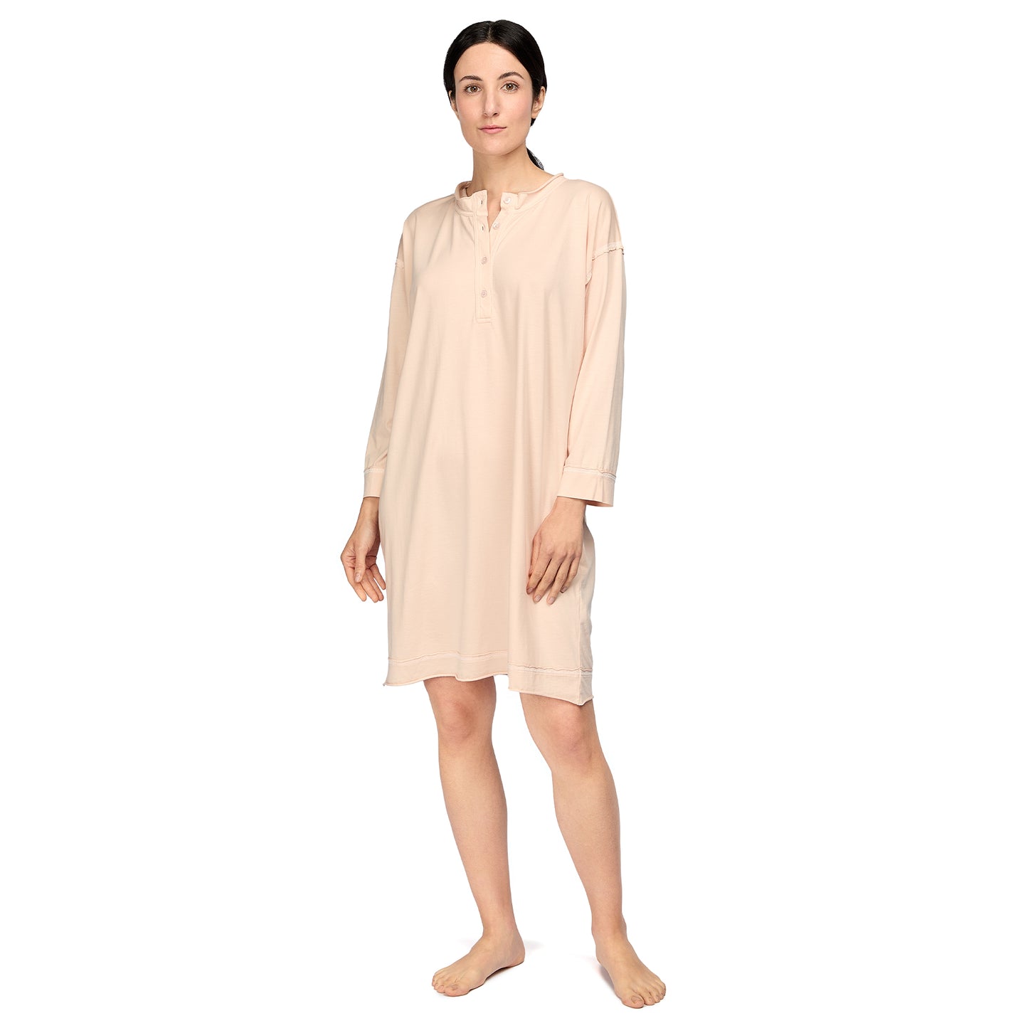 Vera Women's 100% Organic Peruvian Pima Cotton Nightgown - Cloud Pink