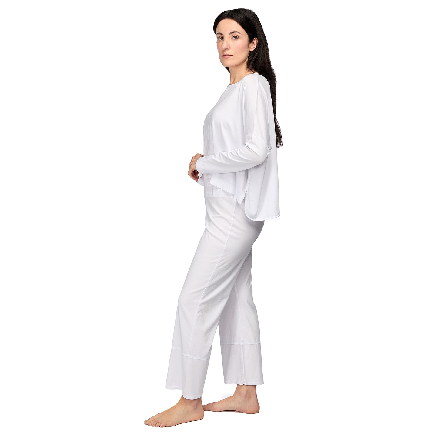 Niki Women's Pajama Set 100% Organic Pima Cotton - White