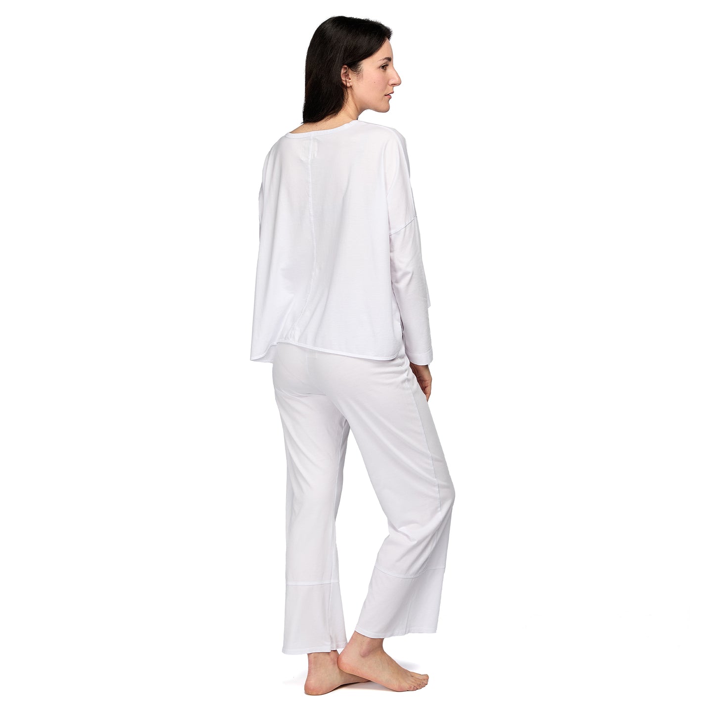 Niki Women's Pajama Set 100% Organic Pima Cotton - White
