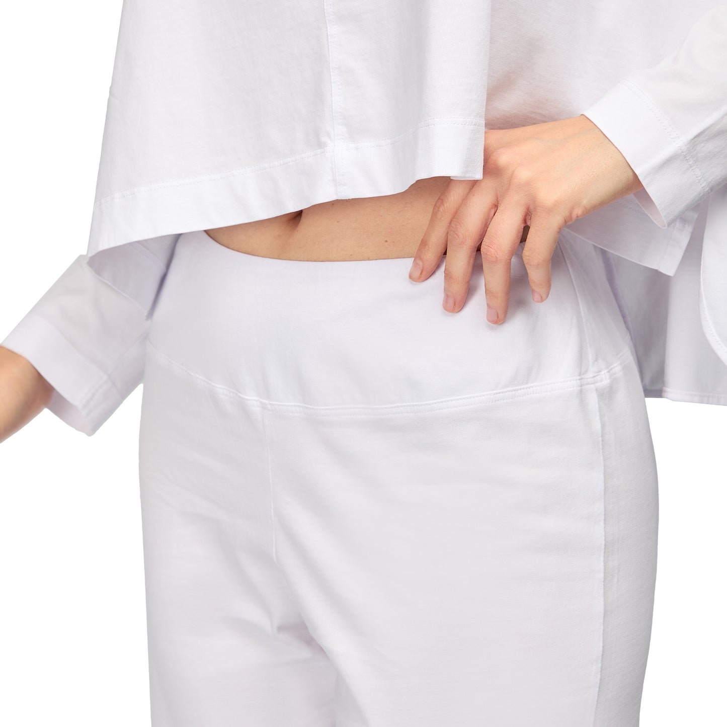 Niki Women's Pajama Set 100% Organic Pima Cotton - White