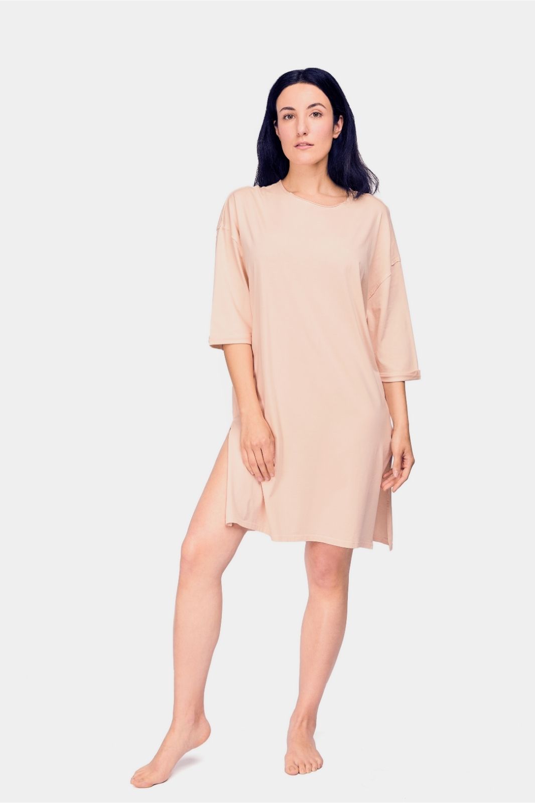 Bianca Women´s 100% Organic Pima Cotton Oversized T-Shirt Nightgown - Cloud Pink
