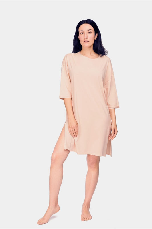 Bianca Women´s 100% Organic Pima Cotton Oversized T-Shirt Nightgown - Cloud Pink