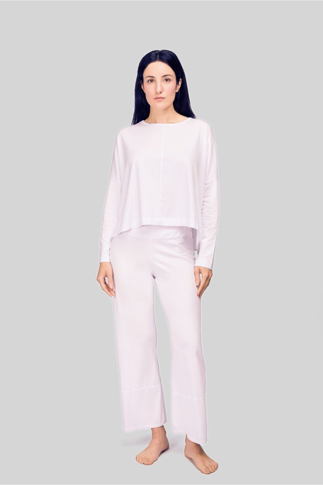 Niki Women's Pajama Set 100% Organic Pima Cotton - White